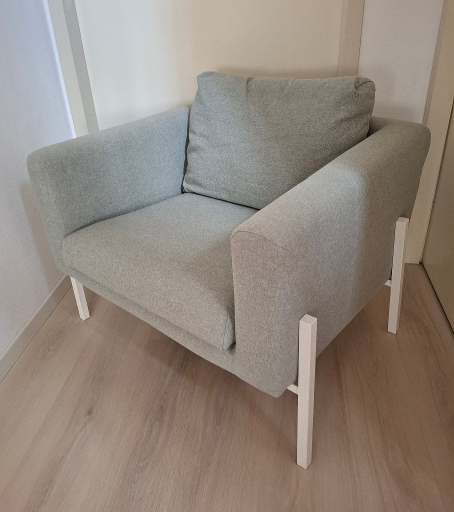 Gezellige zacht groene fauteuil  stoel, Ophalen of Verzenden, Zo goed als nieuw, 75 tot 100 cm, 75 tot 100 cm