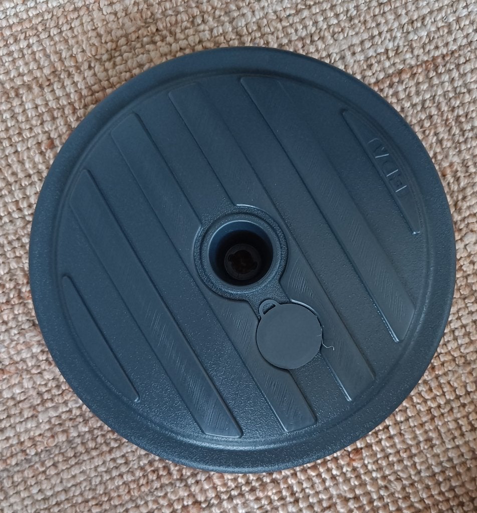 Parasol voet grijs invulbaar met water/sand, Ophalen, Nieuw, Minder dan 1 meter, Parasolvoet