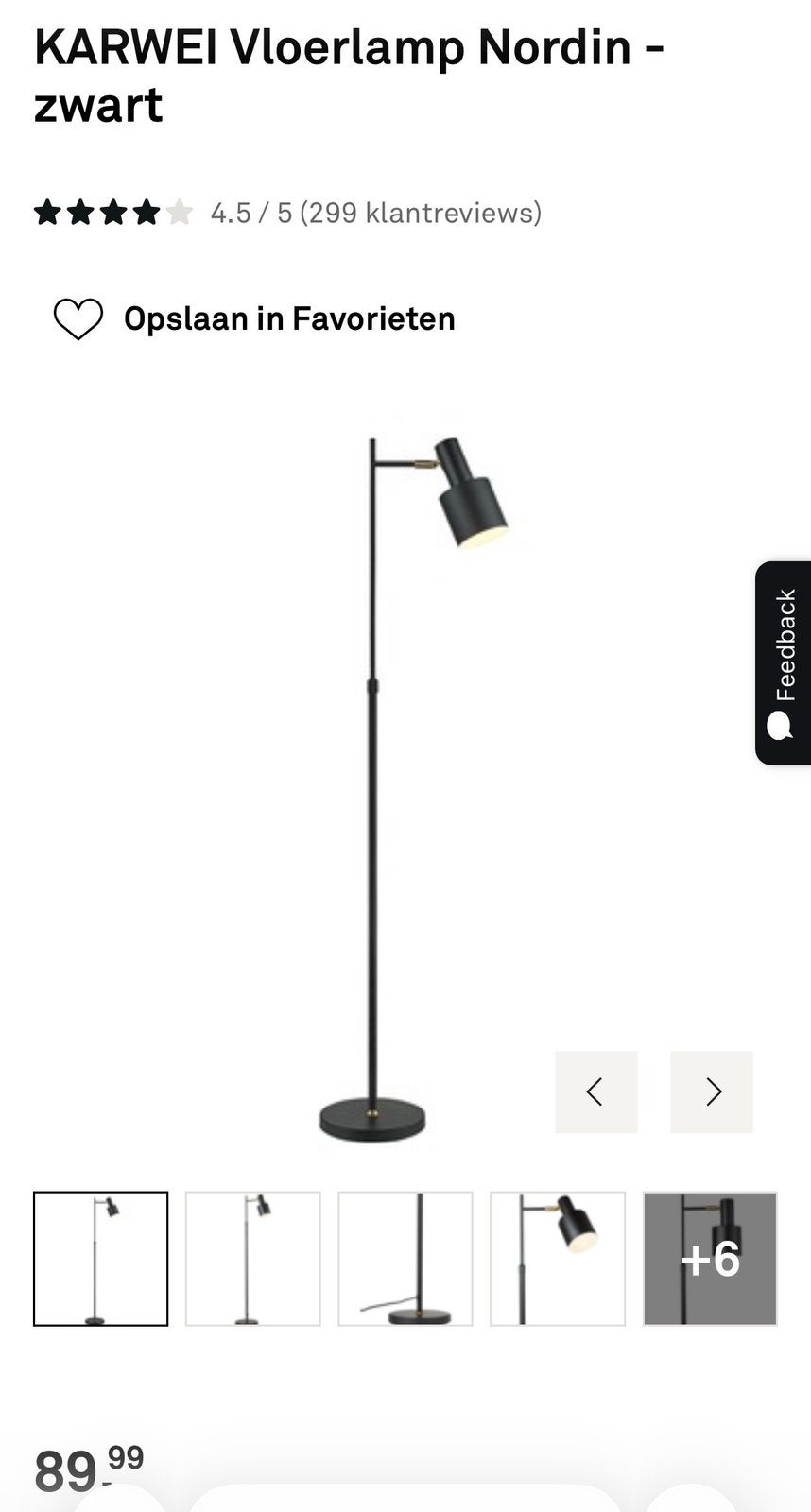 Karwei vloerlamp Nordin, Ophalen, Zo goed als nieuw, Metaal, 150 tot 200 cm