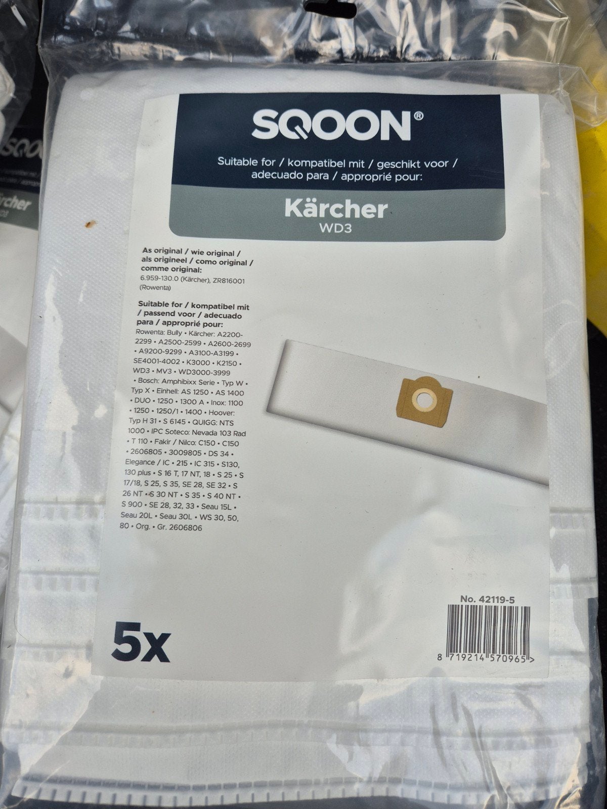 SQOON Stofzuigerzakken voor Kärcher 4 pakken per pak 5 stuks, Witgoed en Apparatuur, Stofzak, Inclusief accessoires, Kärcher, Overige typen