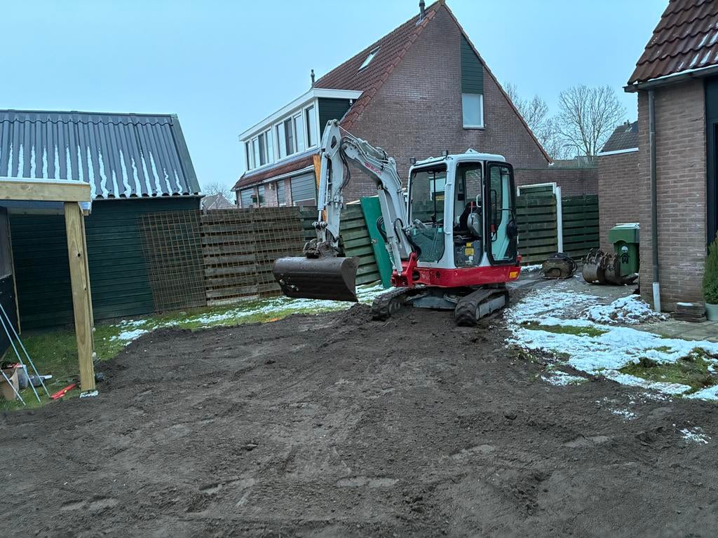 Minigraver, minishovel en rupsdumper te huur (1 & 2,5 ton), Ophalen of Verzenden