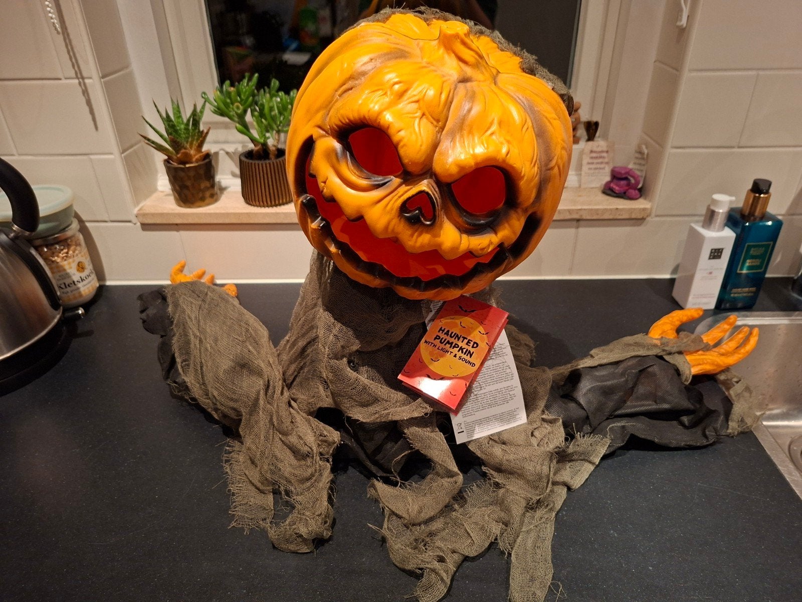 Bewegende Halloween pop met licht en geluid, Ophalen, Halloween of Griezel