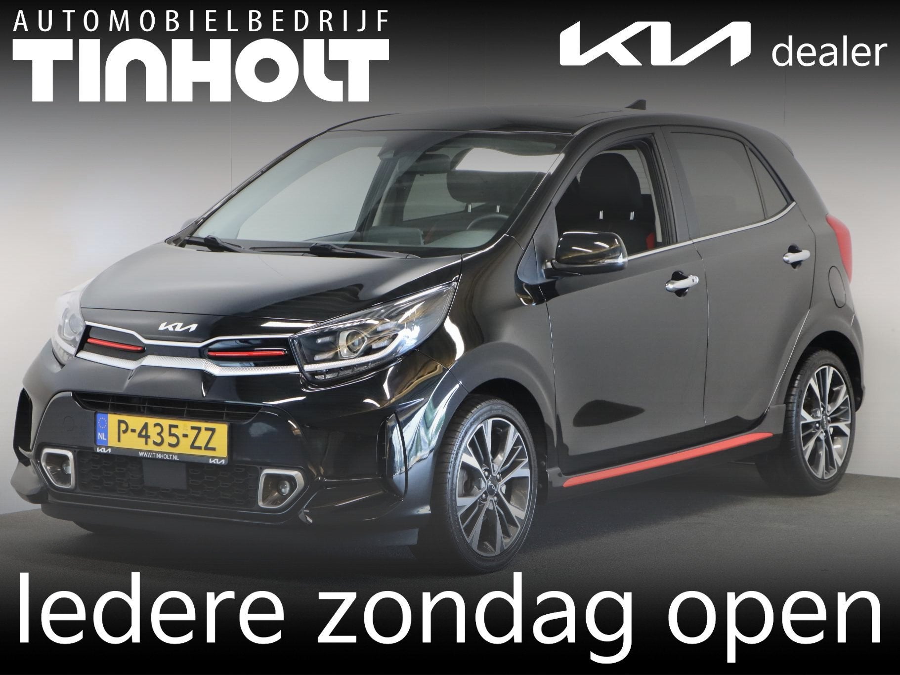 Kia Picanto 1.0 T-GDi GT-Line 5p, Auto's, 12 maanden, 101 pk, Gebruikt, Zwart