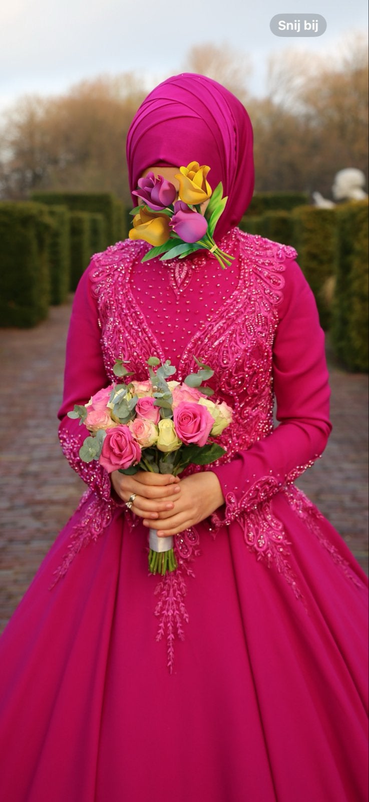 Prachtige fuchsia henna jurk maat 34/36, Kleding | Dames, Trouwkleding en Trouwaccessoires, Ophalen of Verzenden, Zo goed als nieuw