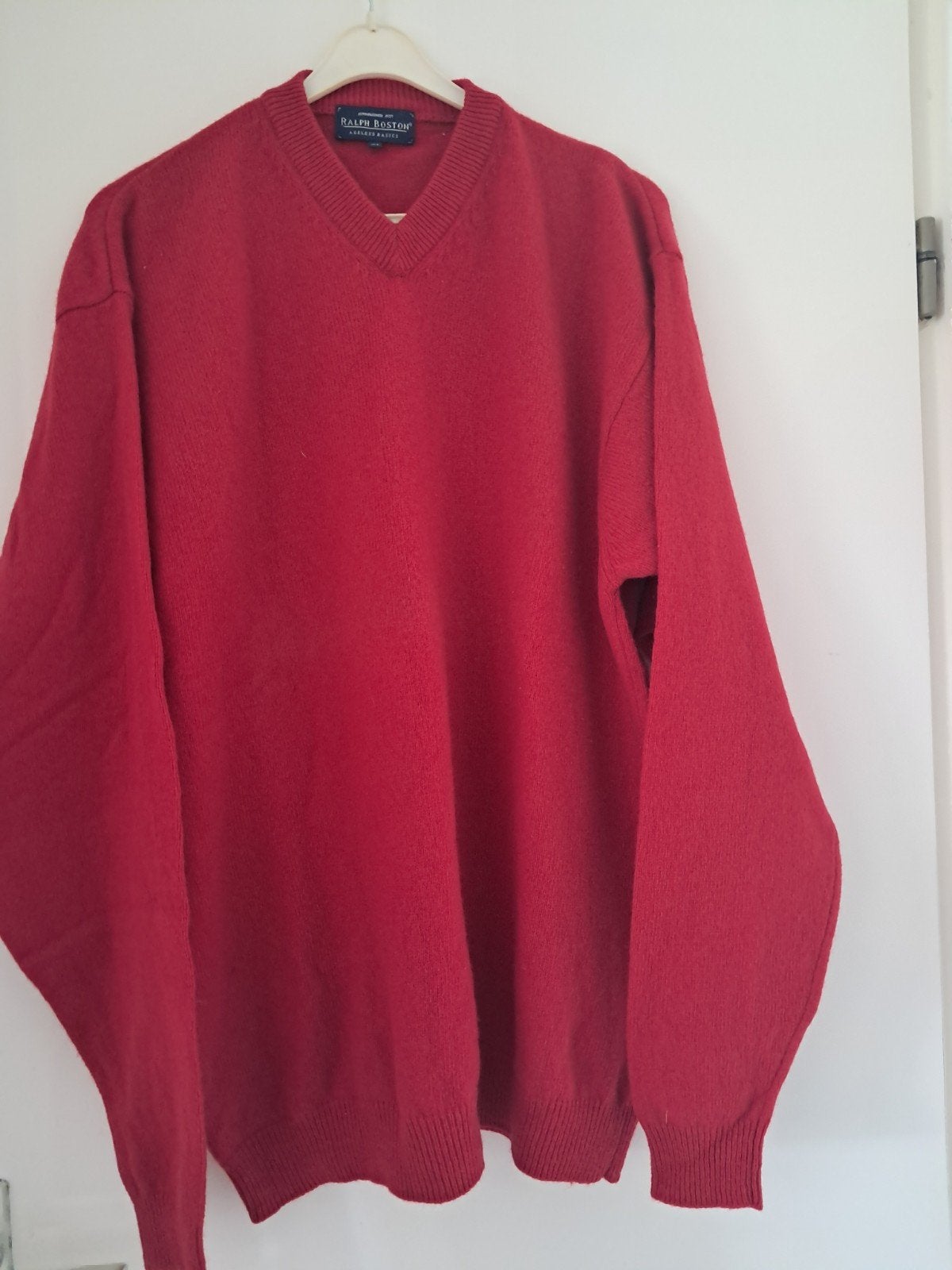 Rode wollen heren trui Ralph Boston XL z.g.a.n., Ralph Boston, Maat 56/58 (XL), Ophalen of Verzenden, Zo goed als nieuw