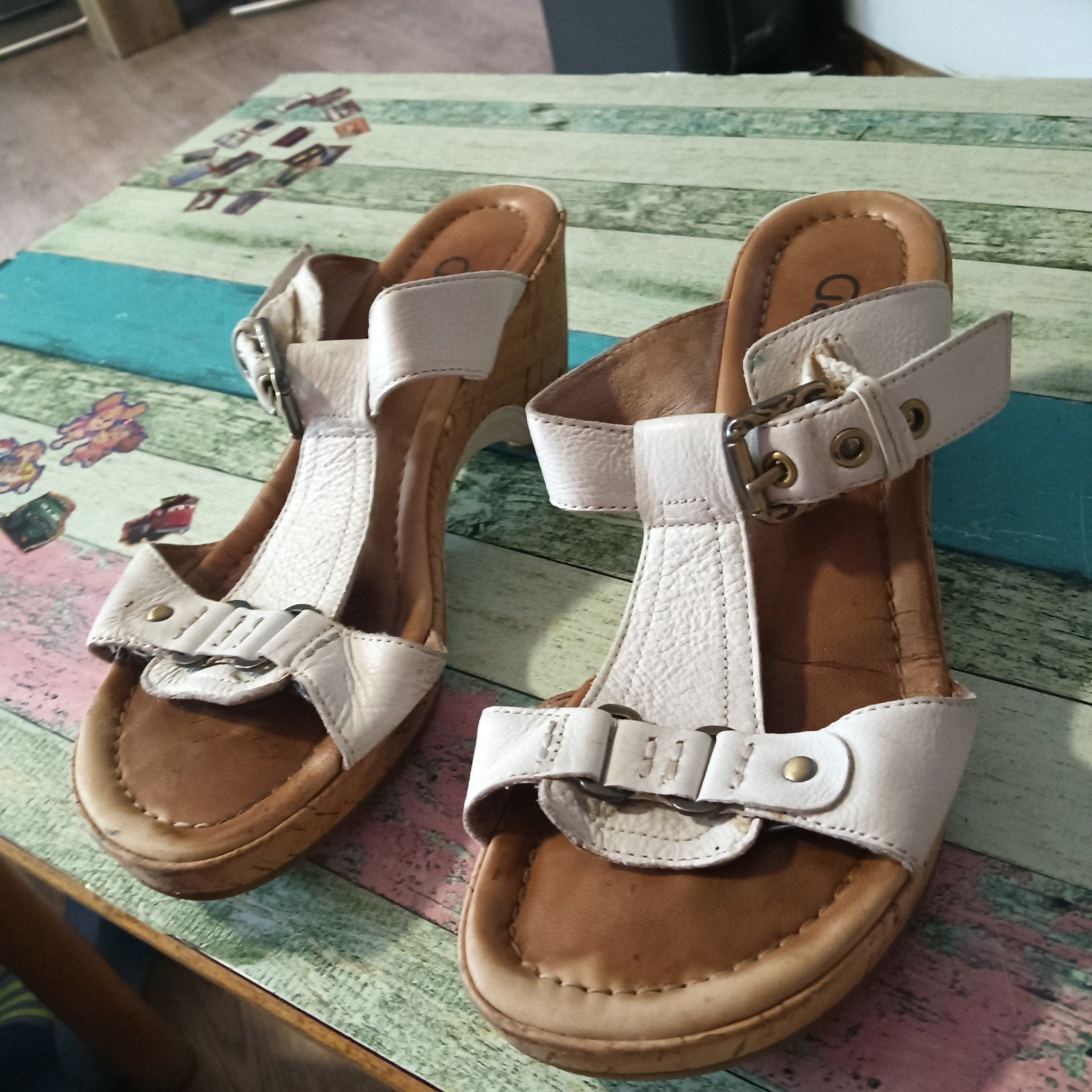 Gabor Comfort witte sandalen met sleehak - Maat 39, Kleding | Dames, Ophalen, Wit, Gabor, Sandalen of Muiltjes
