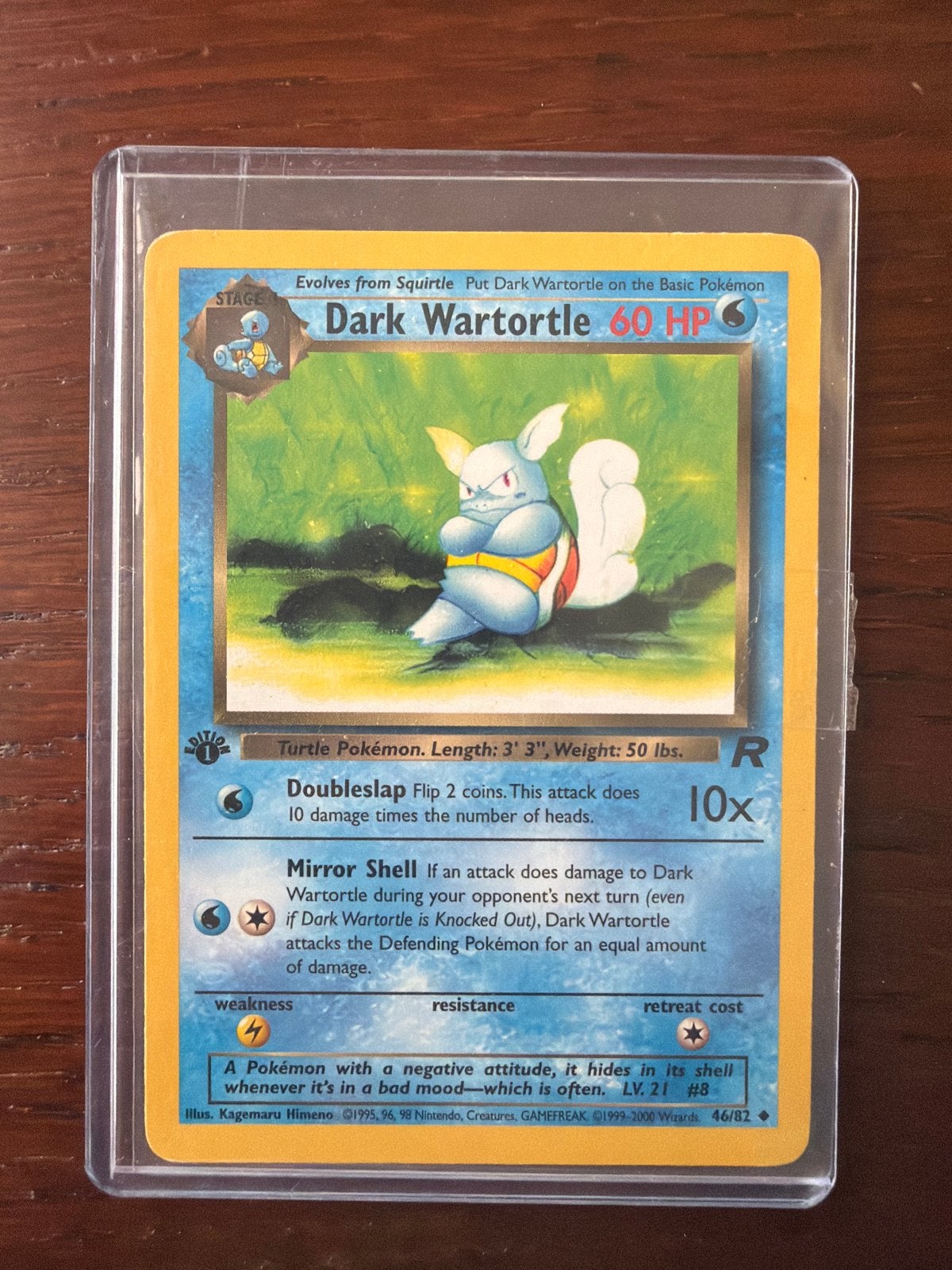 Dark Wartortle Pokémon kaart 46/82 (Team Rocket), Ophalen of Verzenden, Gebruikt, Losse kaart