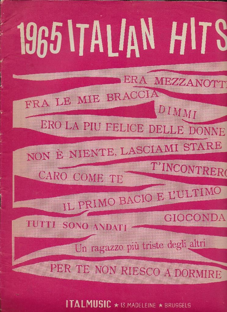 Mu141 bladmuziek italiaanse hits uit 1965, Muziek en Instrumenten, Ophalen of Verzenden, Gebruikt, Artiest of Componist, Populair