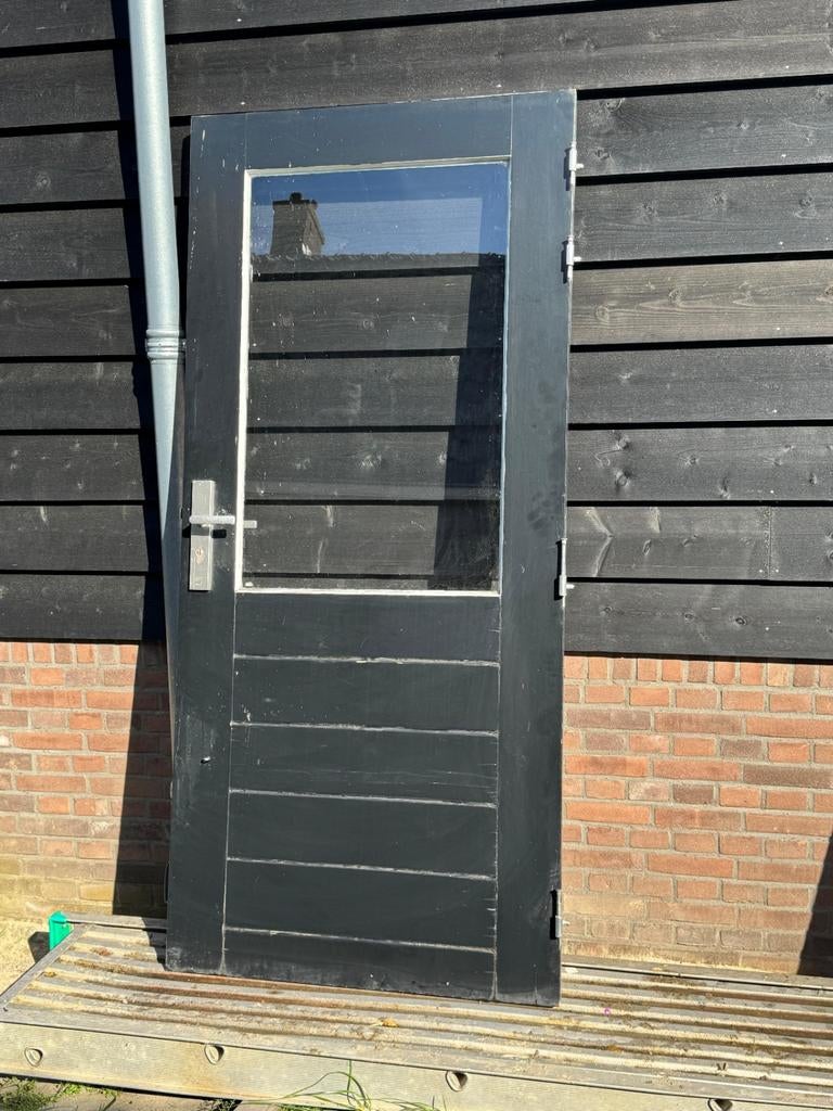 Houten deur (Merbau), Ophalen, Gebruikt, 80 tot 120 cm, Overige typen
