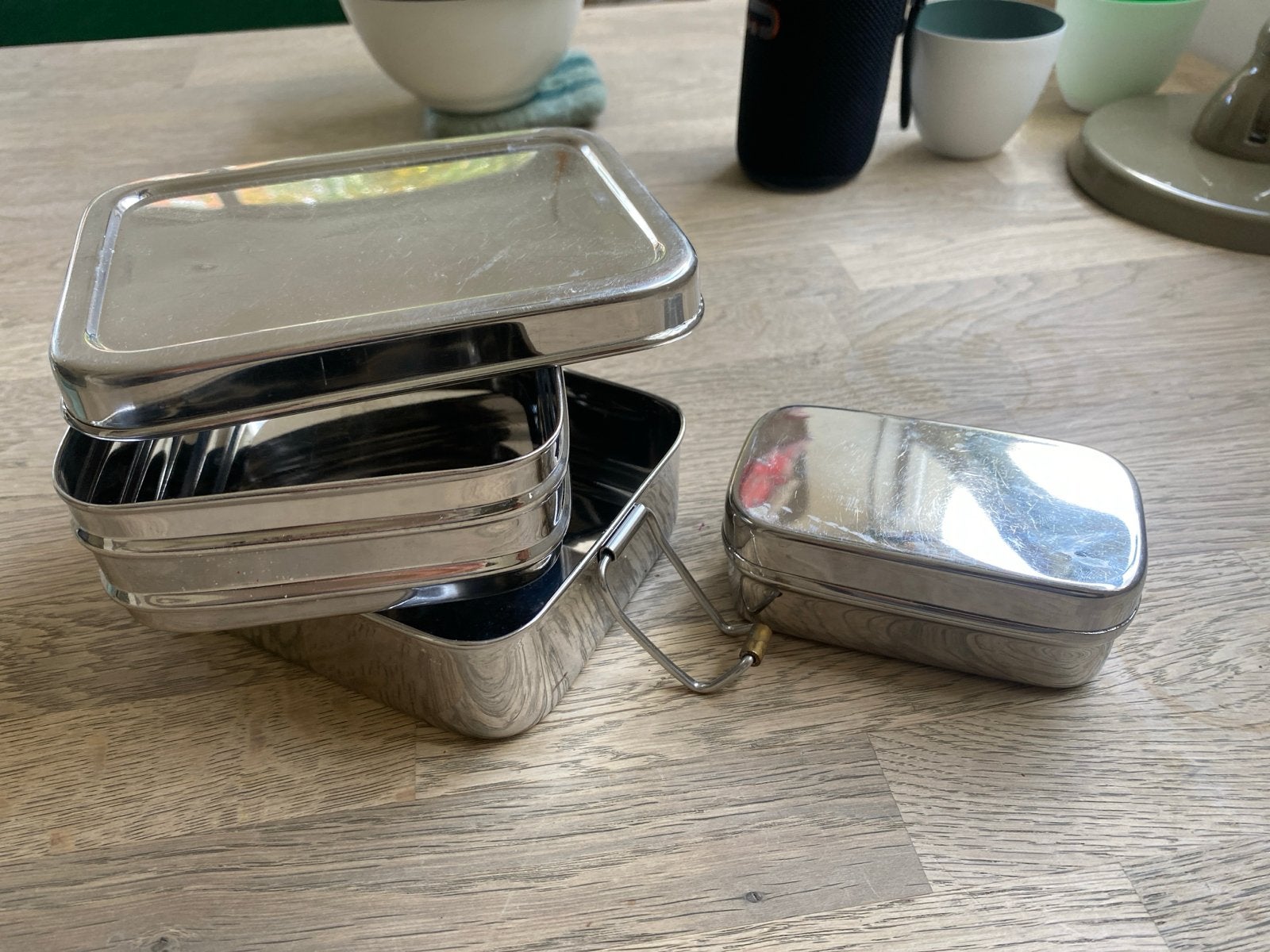 ECOlunchbox Three-in-One RVS Lunchbox Set, Ophalen of Verzenden, Metaal, Broodtrommel, Overige merken