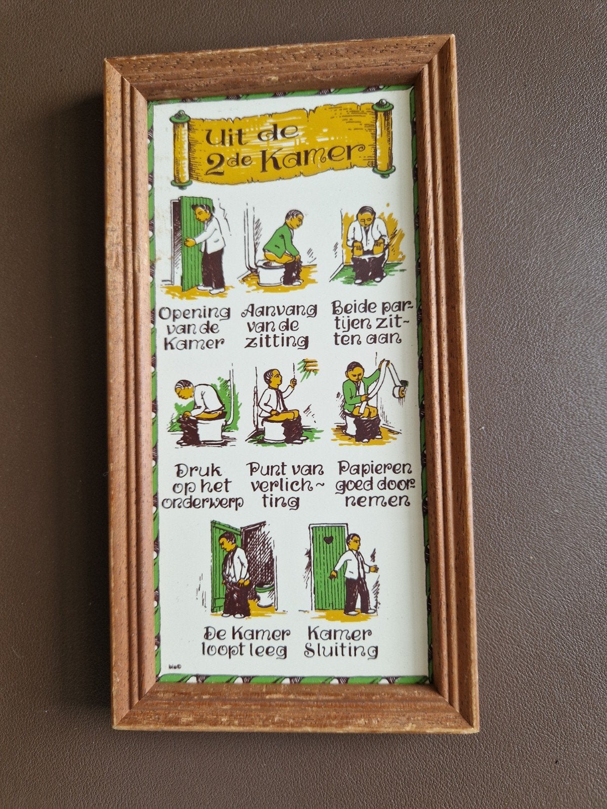 Grappig toiletbordje 'Uit de 2de Kamer', Ophalen of Verzenden