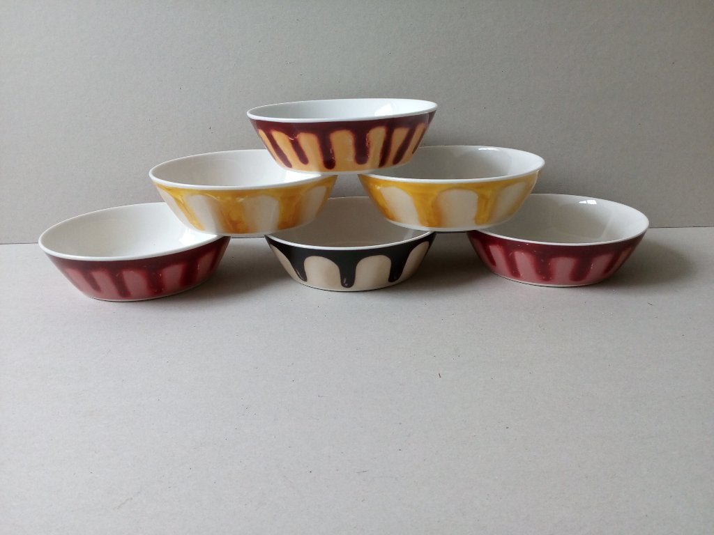 Set vintage dessertschaaltjes.6 Stuks. Mona., Ophalen of Verzenden, Overige typen