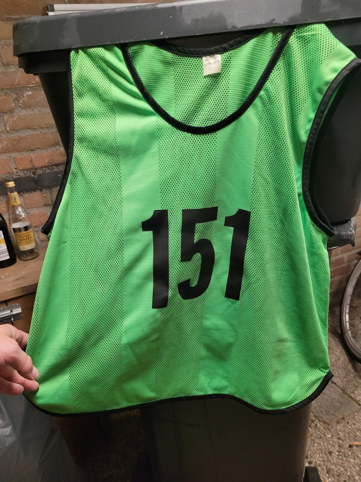 150 Groene Hesjes met Nummers 51 t/m 200, Sport en Fitness, Ophalen, Zo goed als nieuw