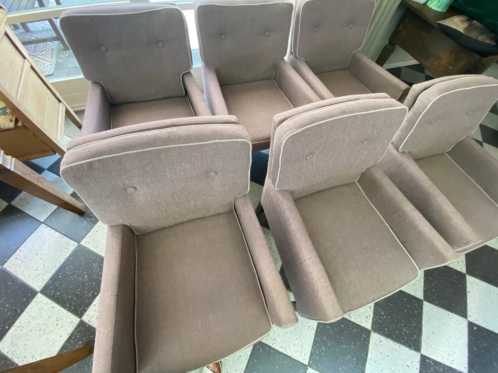 6 Taupekleurige Eetkamerstoelen met Afneembare Kussenhoes, Huis en Inrichting, Stoelen, Ophalen, Overige kleuren, Zo goed als nieuw
