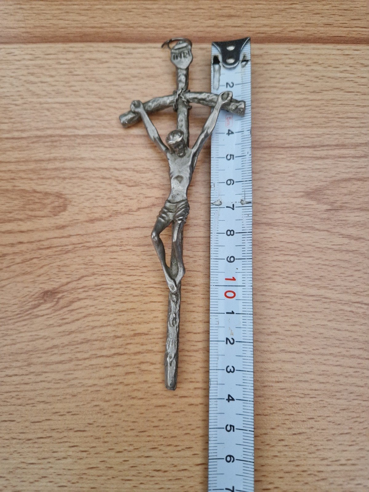 Kruisbeeld 13 cm Jezus katholieke religie, Verzamelen, Ophalen of Verzenden, Zo goed als nieuw, Beeld(je), Christendom | Katholiek