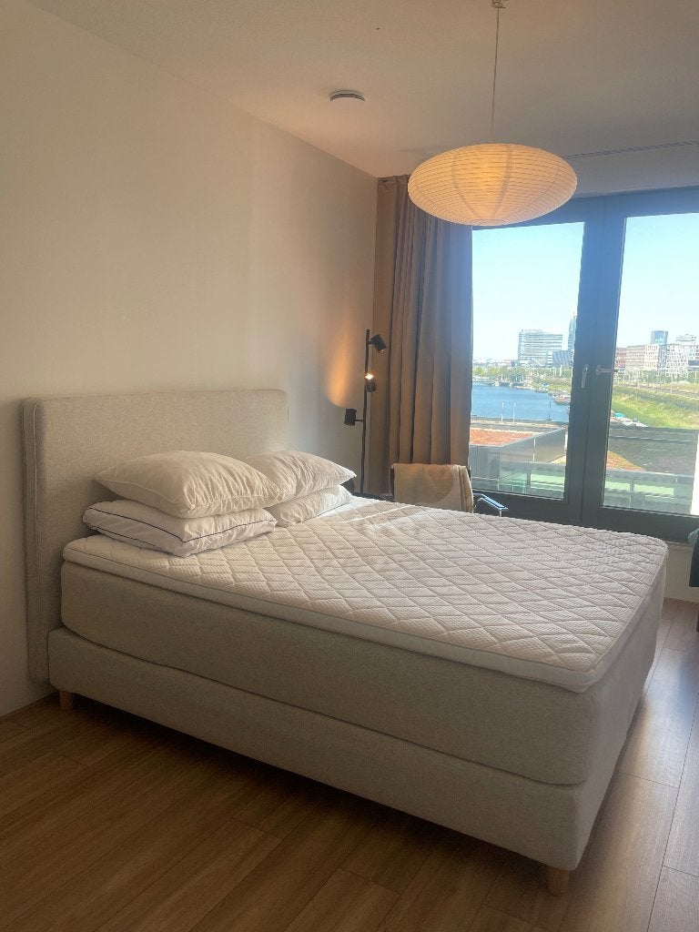 Ikea Dunvik Boxspring 160x200 Vagstranda matras Beige bed, Huis en Inrichting, Ophalen, Beige, Tweepersoons, Zo goed als nieuw
