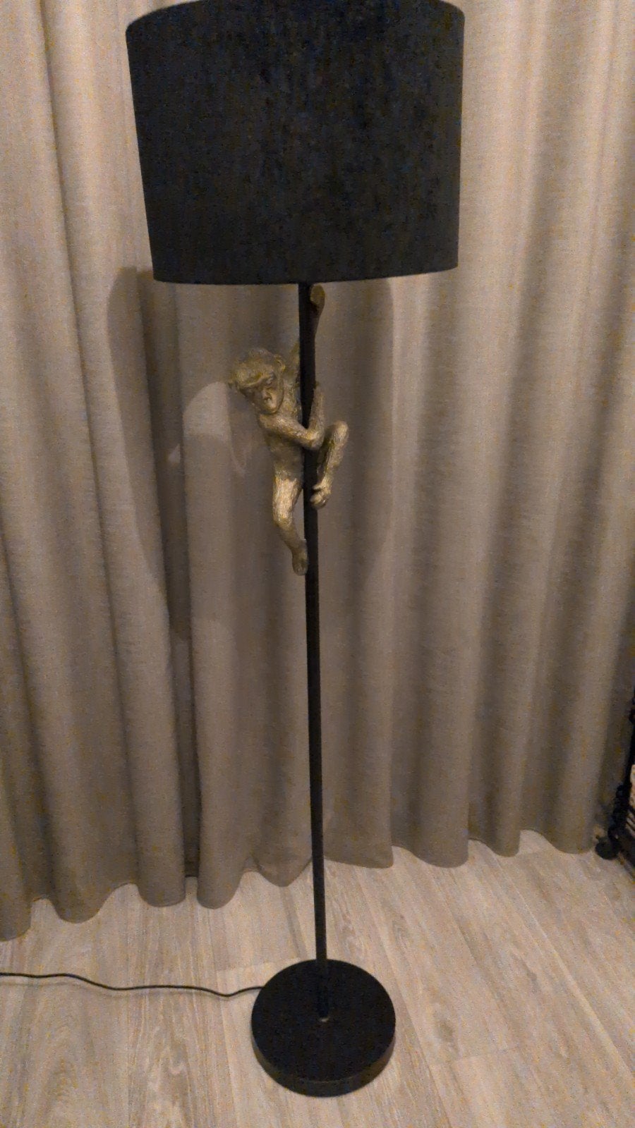 Unieke Vloerlamp met Gouden Aap, Ophalen, Modern, Uniek, Speels, Metaal, E27 (groot)