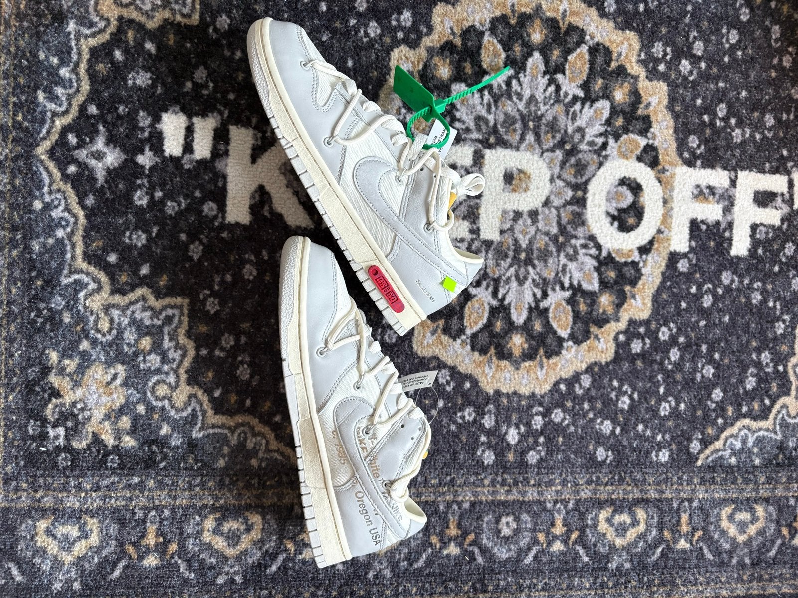 Nike Dunk Low Off-White Lot 25 - Maat 44 - Nieuw, Ophalen of Verzenden, Nieuw, Wit, Sneakers of Gympen