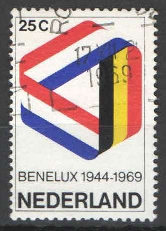 Nederland NVPH nr 930 gestempeld Benelux 1969, Postzegels en Munten, Ophalen of Verzenden, Na 1940, Gestempeld
