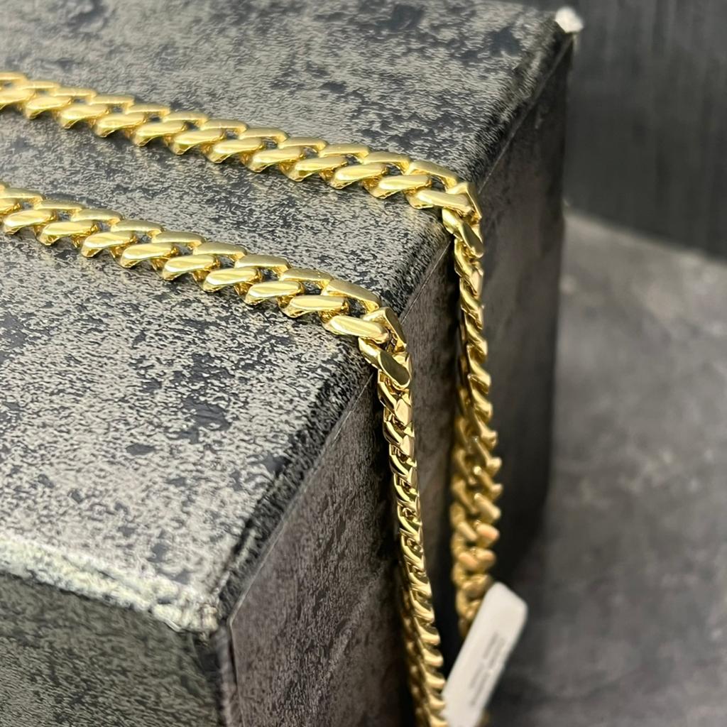 14 karaat gouden ketting cuban schakel 50cm, Ophalen of Verzenden, Zo goed als nieuw, Goud
