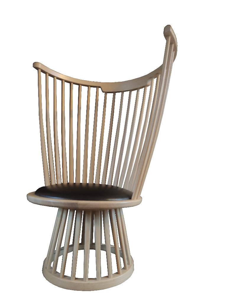 Waanzinnig mooie Tom Dixon design Fan spijlen fauteuil, Huis en Inrichting, Ophalen, Gebruikt, 75 tot 100 cm, Leer