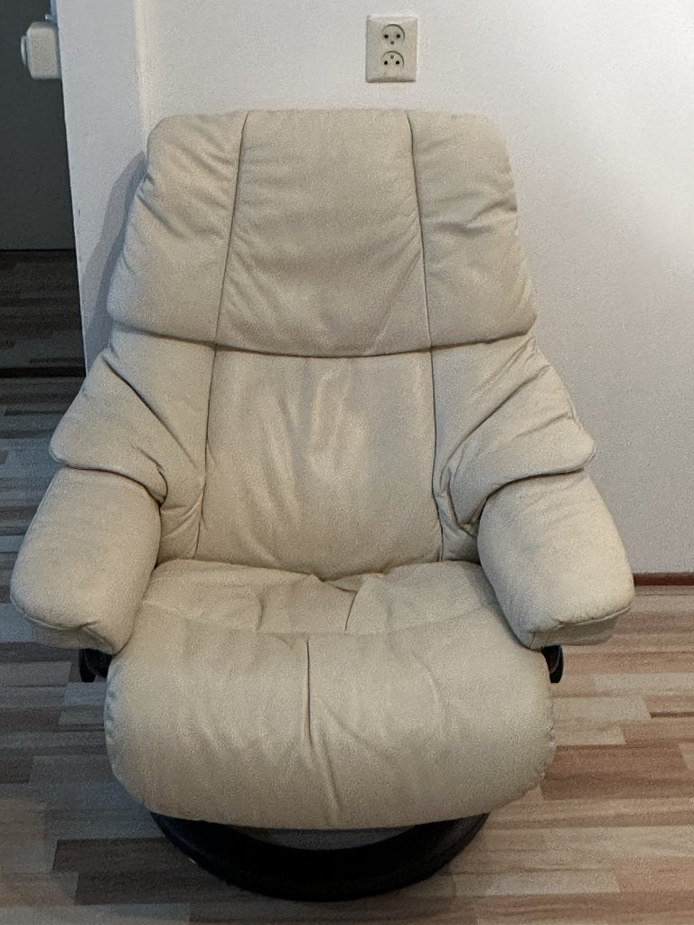 Stella Ekornes Stressless Vision met 2 hockers, laptopplank, Ophalen, Gebruikt, Stella Ekornes Stressless Vision, 50 tot 75 cm