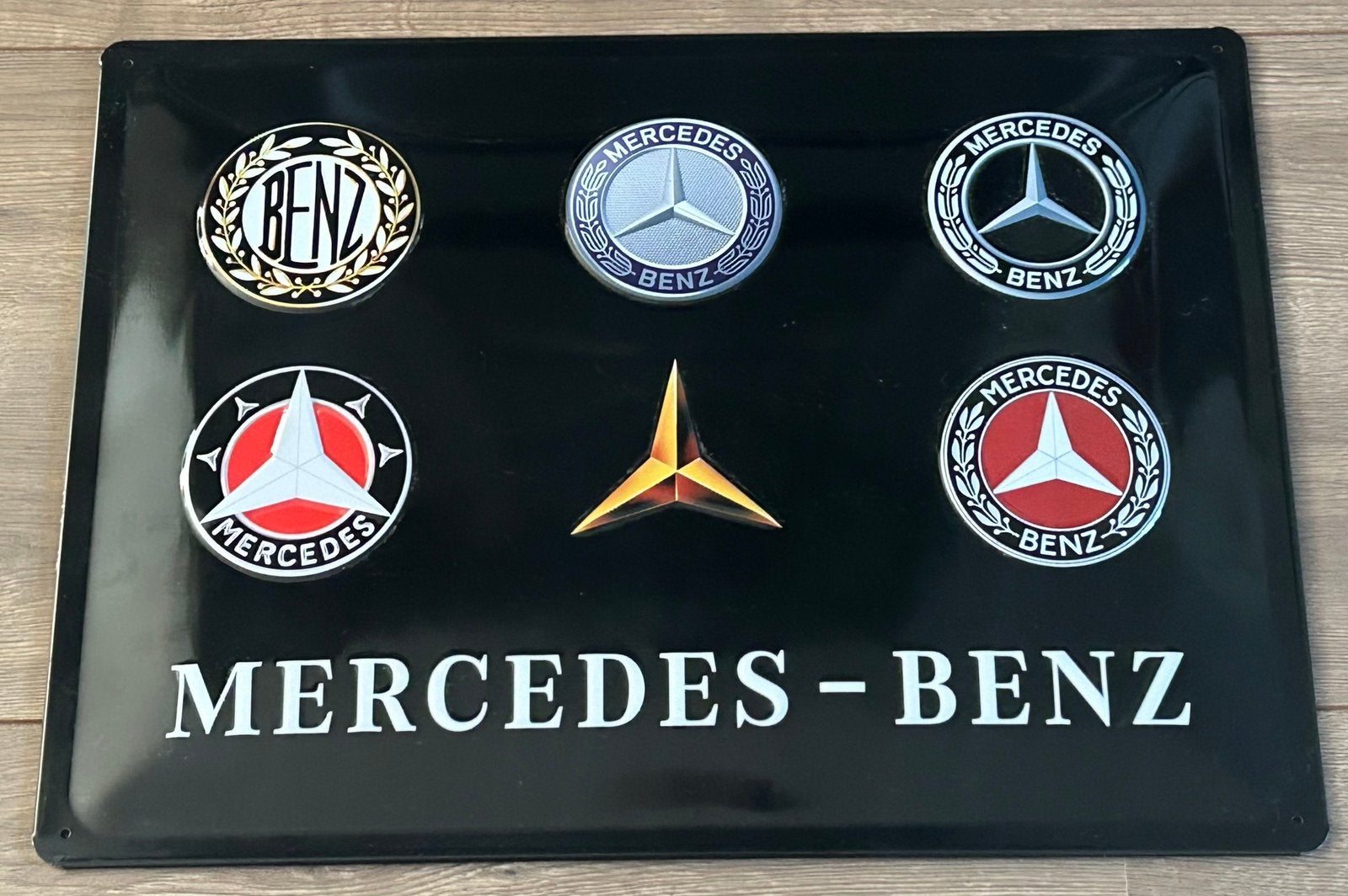 Mercedes-Benz blikken reclamebord – Made in Germany, Ophalen of Verzenden, Zo goed als nieuw, Reclamebord