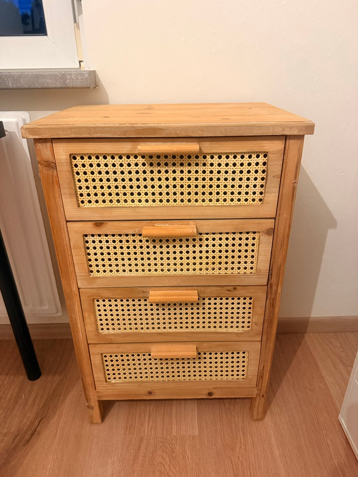 Rotan kastje Xenos met 4 lades, Ophalen, Minder dan 50 cm, Gebruikt, 3 of 4 laden
