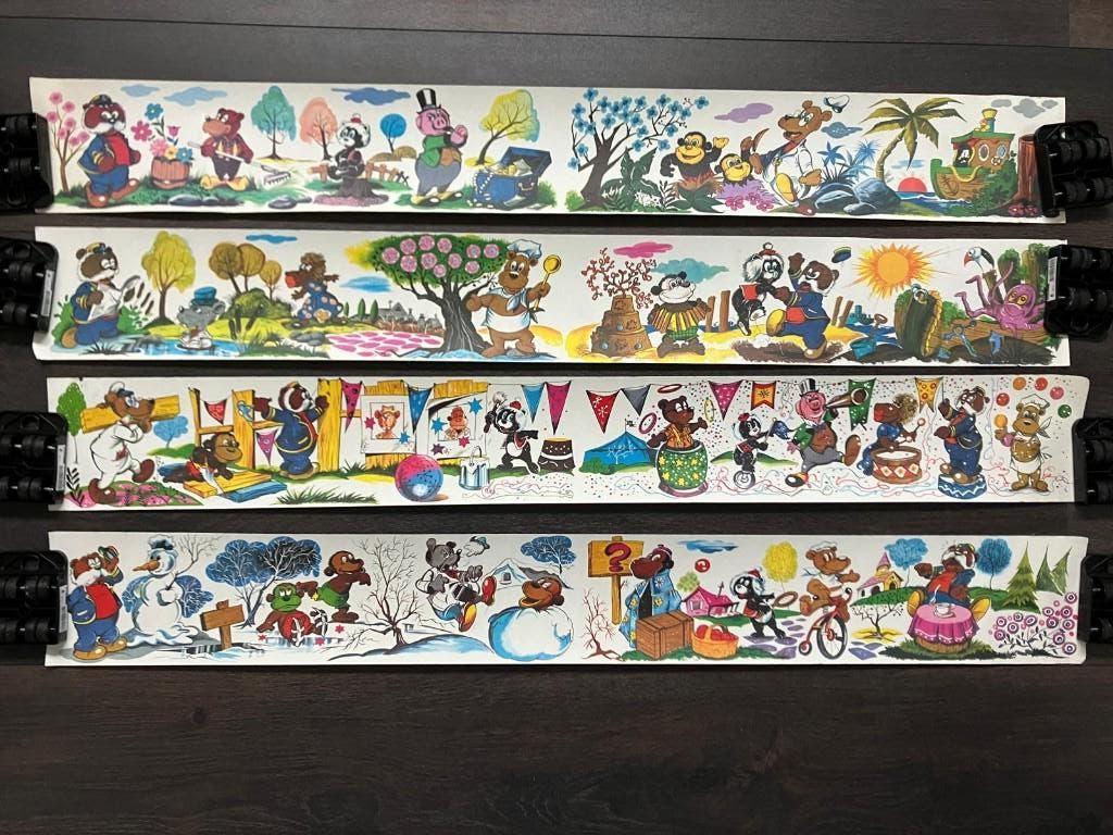 De Bereboot - Zeldzame vintage behangranden – 4 stuks, Ophalen of Verzenden, Gebruikt, Wanddecoratie