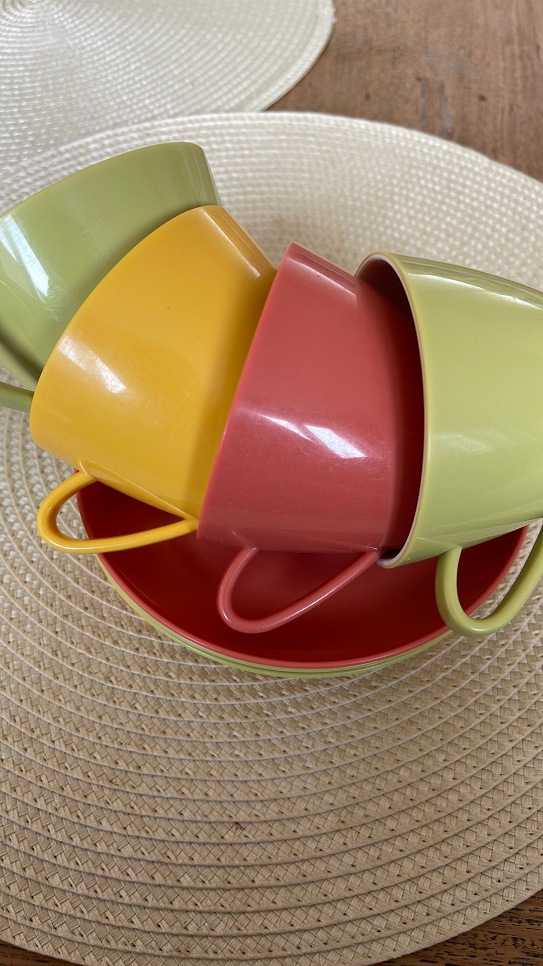 Kop en Schotels van Nelle Retro Vintage merk Bolta Germany, Kunststof, Gebruikt, Vintage, Ophalen of Verzenden