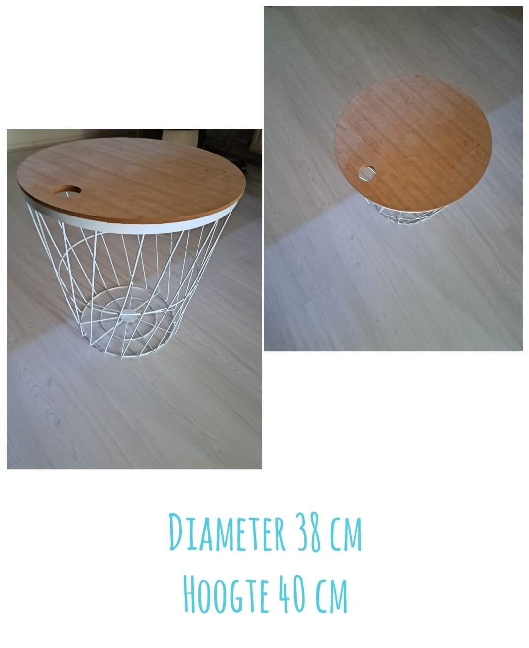 Bijzettafeltje, Ophalen, Rond, Minder dan 55 cm, Minder dan 45 cm
