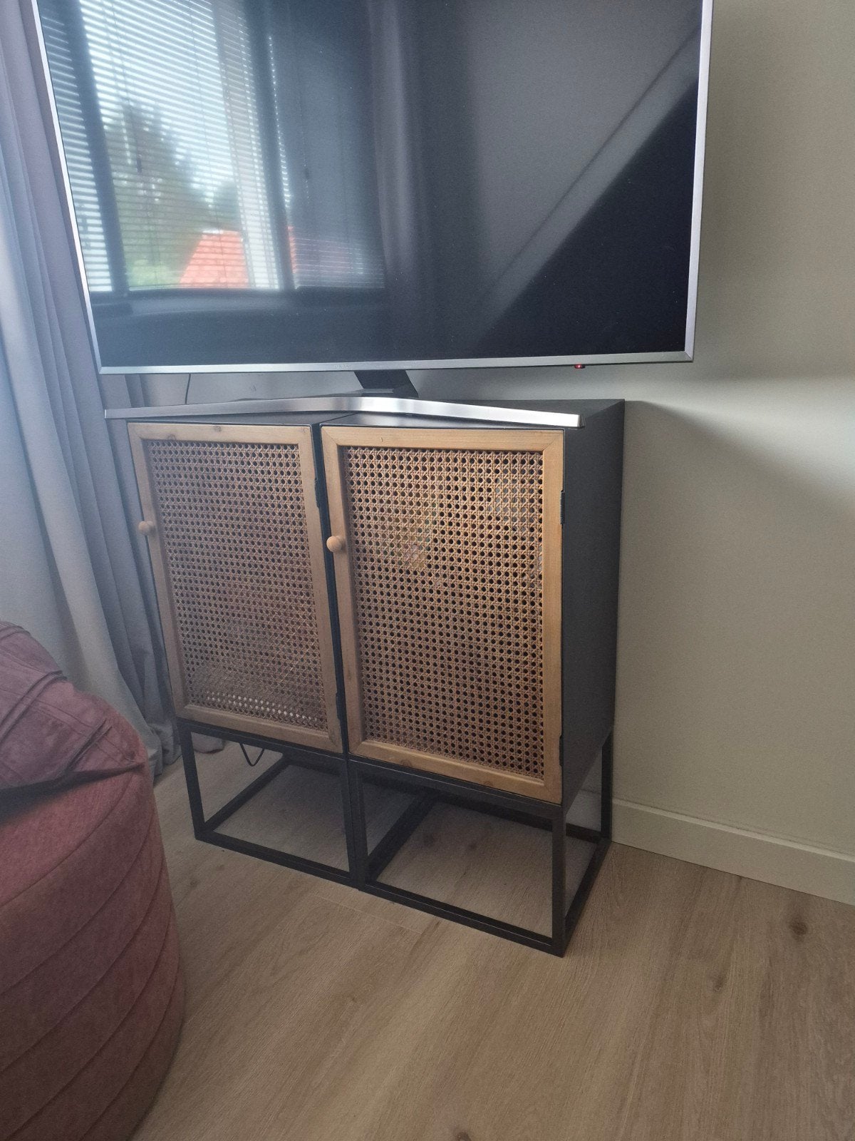 2 losse kastjes met rotan deuren (staal), Huis en Inrichting, Ophalen, Zo goed als nieuw, Overige houtsoorten, Modern, Bohemian