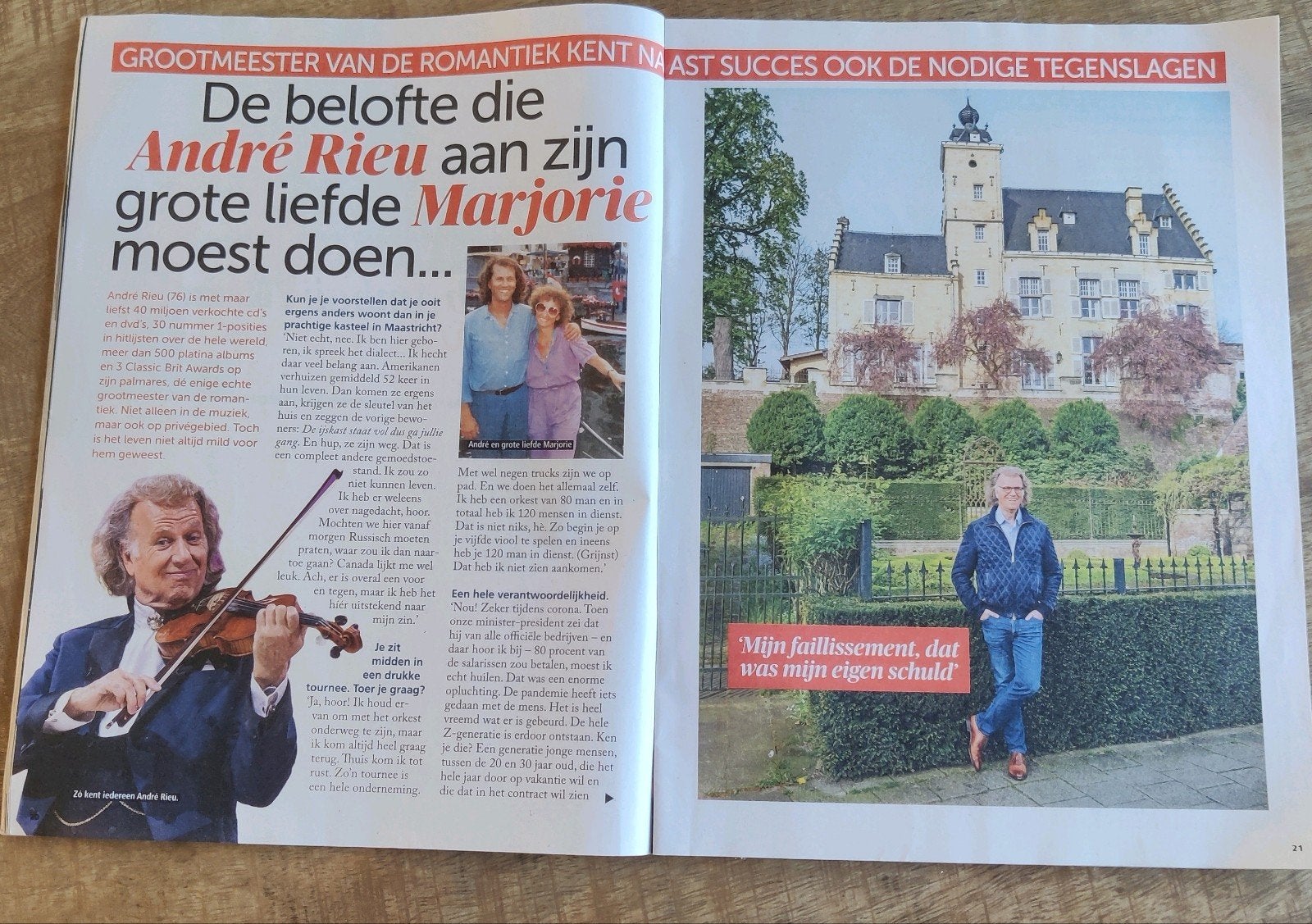 André Rieu Artikel Knipsel - 4 blz -, Verzamelen, Ophalen of Verzenden, 1980 tot heden, Nederland, Knipsel(s)