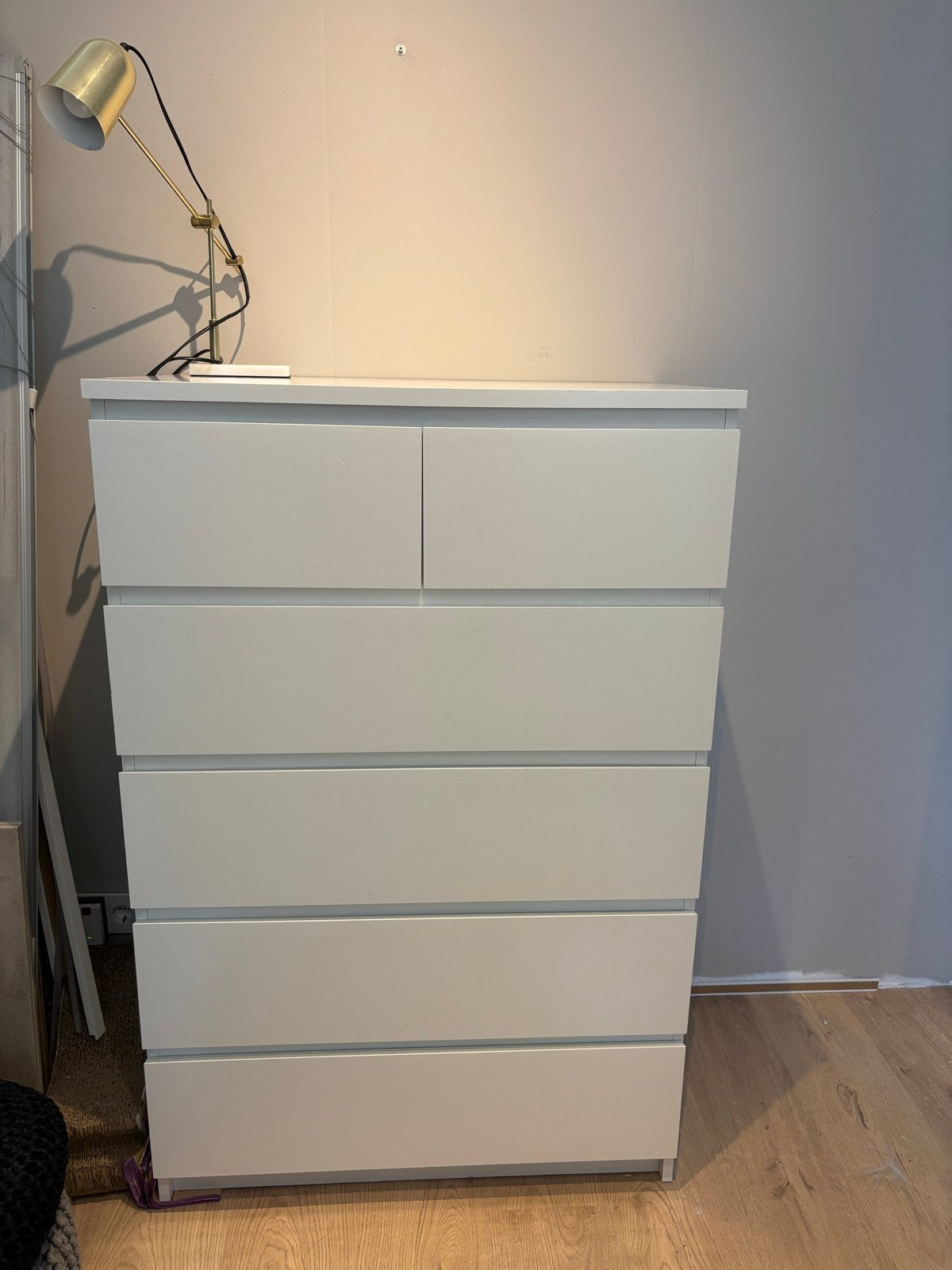 Witte IKEA MALM ladekast met 6 lades, Huis en Inrichting, Ophalen, Gebruikt, 5 laden of meer, 100 tot 150 cm