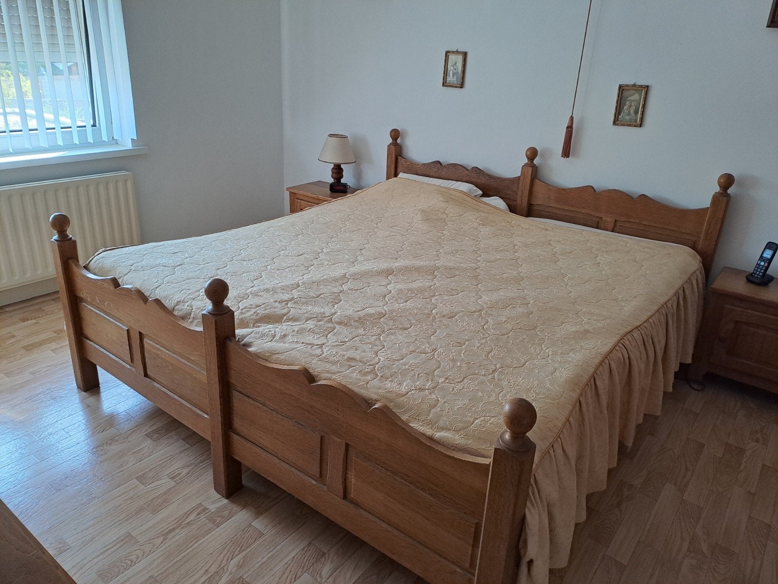 Lits-jumeaux bed Meubelfabriek Oisterwijk Tempur matrass, Ophalen, Gebruikt, Tweepersoons, Overige maten