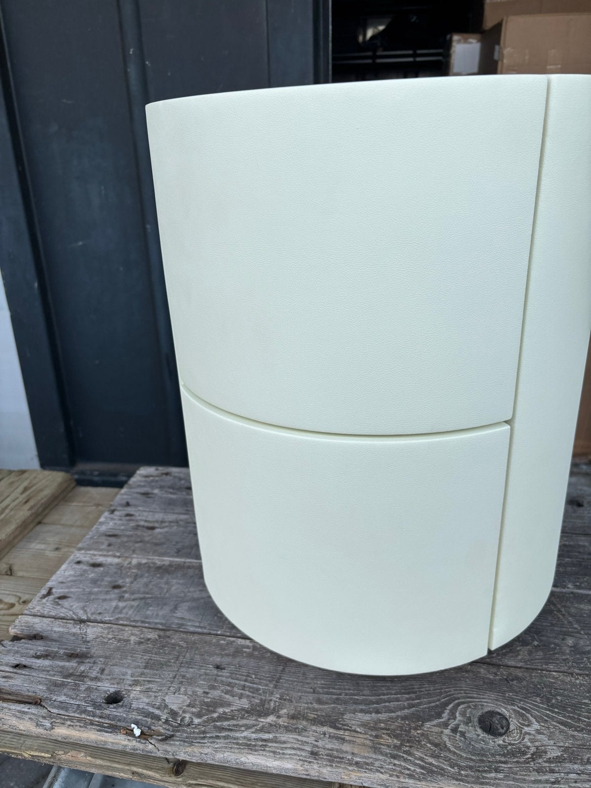 Ronde nachtkastje met lades - wit, Ophalen of Verzenden, Nieuw, 45 tot 65 cm, 55 tot 70 cm