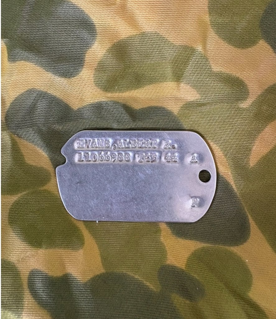 Tweede wereldoorlog US Dogtag Evans Albert R, Verzamelen, Militaria | Tweede Wereldoorlog, Ophalen of Verzenden, Landmacht, Amerika