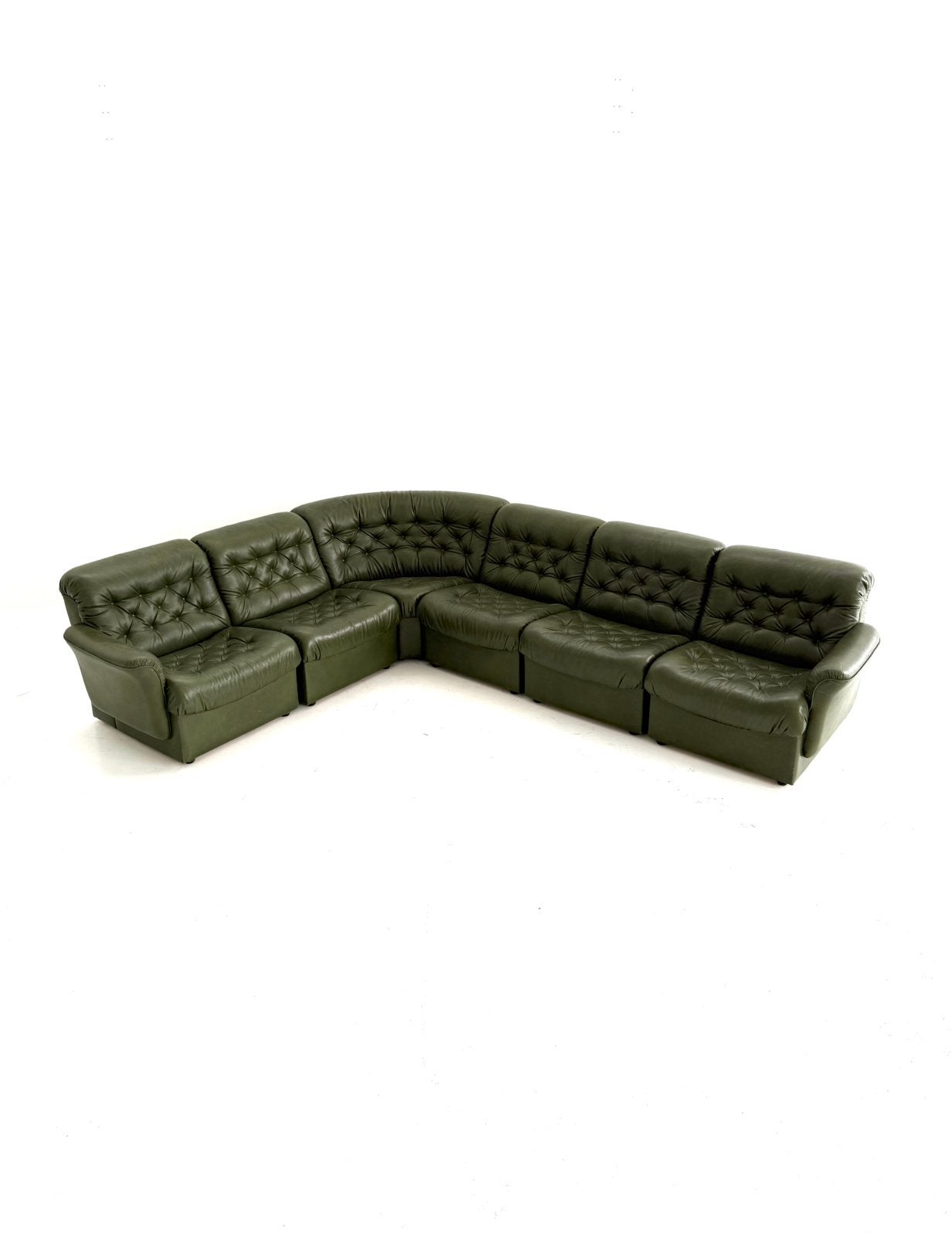 Vintage 6-delige modulaire leren bank, Laauser ‘80, Hout, Laauser, Ophalen of Verzenden, Laauser