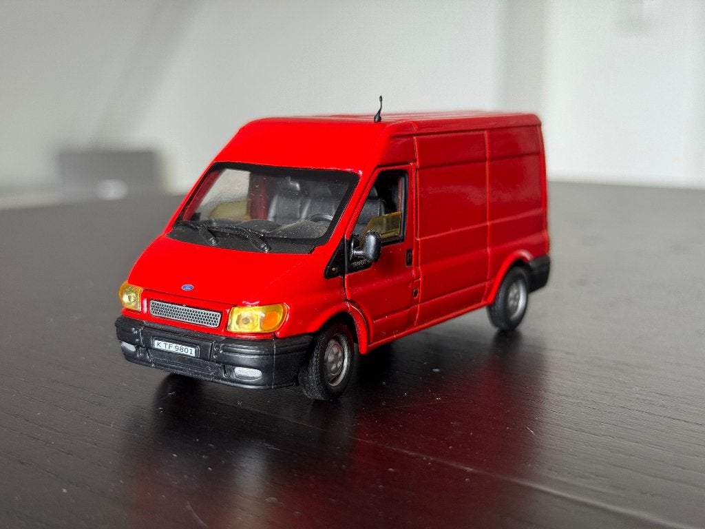 FORD Transit bus rood - modelauto, Ophalen of Verzenden, Auto