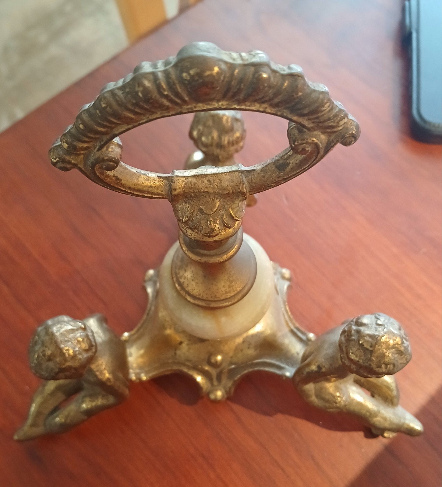 Vintage Bronzen Tafelstandaard met Cherubijnen, 1900-1950, Ophalen