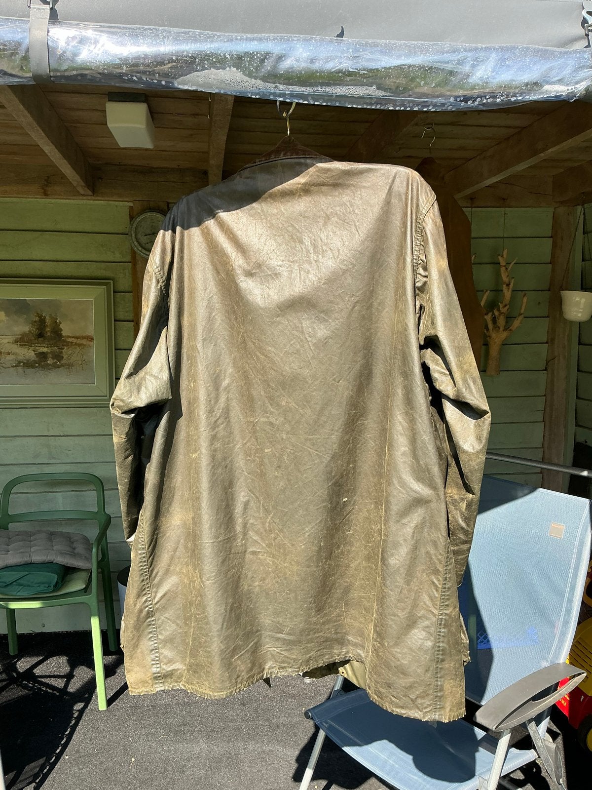 Barbour Border waxjas - Maat 46 (XL/XXL), Ophalen of Verzenden, Gedragen, Maat 56/58 (XL), Groen