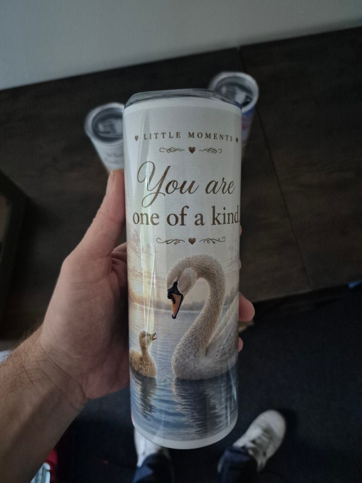RVS Tumbler met zwanenprint en rietje, Overige typen, Nieuw, Ophalen of Verzenden, Metaal