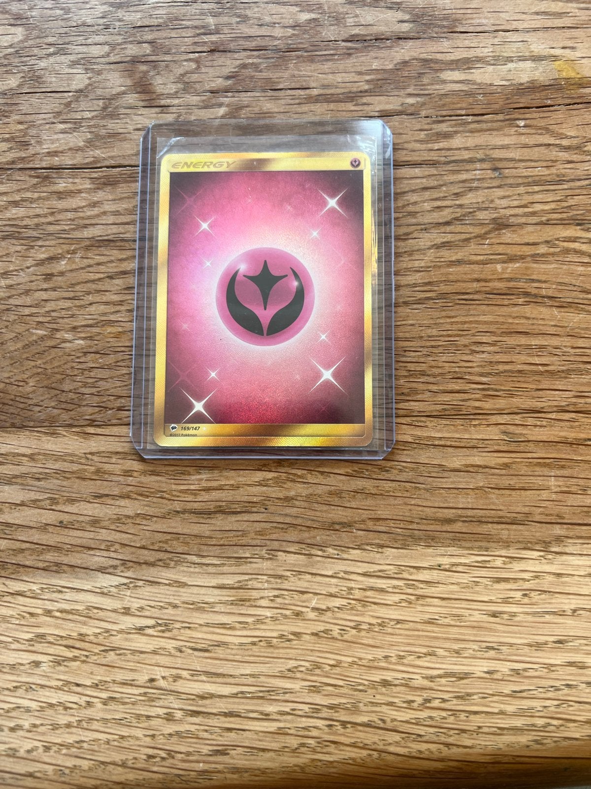 Zeldzame Roze Gouden Energy Pokémon Kaart 2017 - Foil, Ophalen of Verzenden, Zo goed als nieuw, Losse kaart, Foil