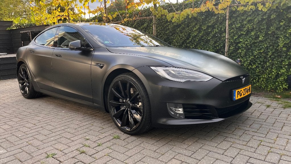 Tesla Model S, mat zwart, 90D, Auto's, Automaat, 0 cilinders, Zwart, Leder