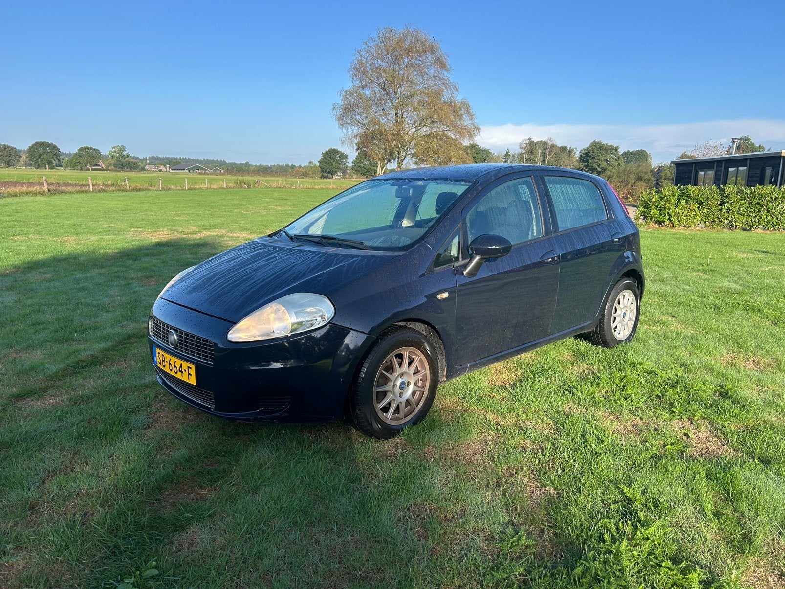 Fiat Punto 1.4 5DR Grande AUTOMAAT 2009 Blauw, Auto's, Stof, 40 €/maand, Zwart, 4 cilinders