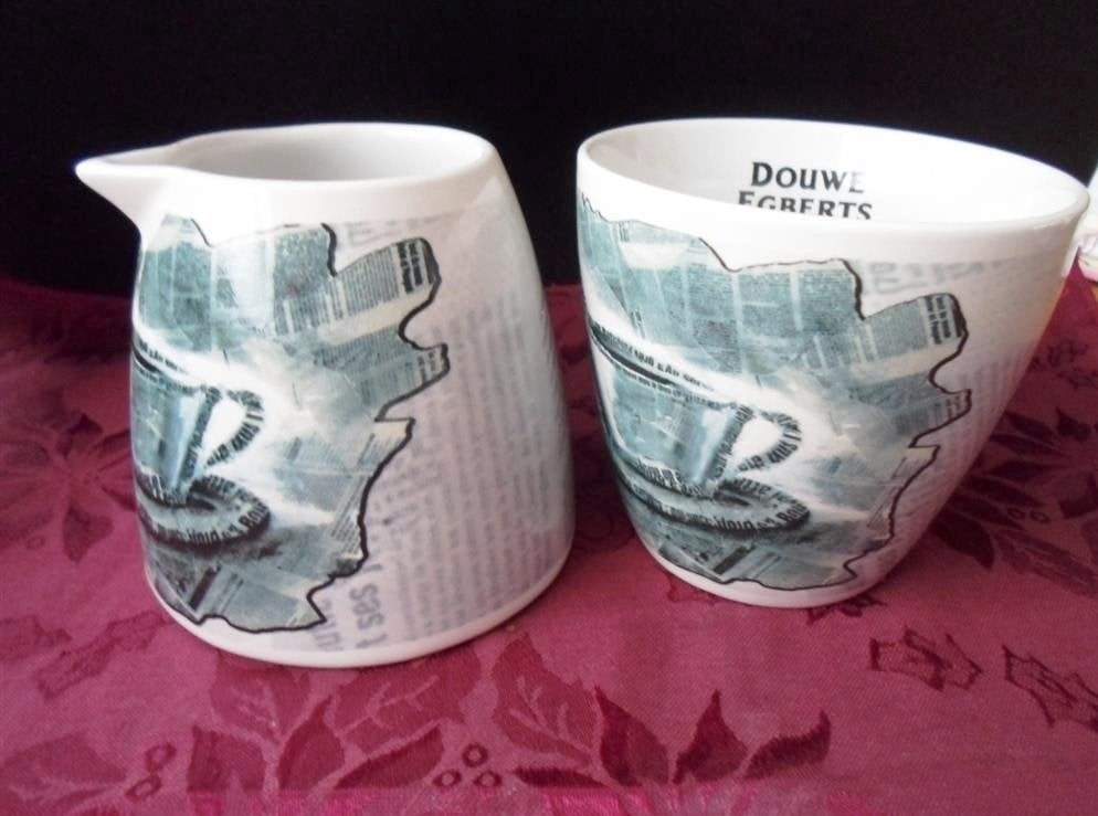 Melkkan en suikerpot Douwe Egberts. Modern design, Overige typen, Ophalen of Verzenden, Zo goed als nieuw, Overige stijlen
