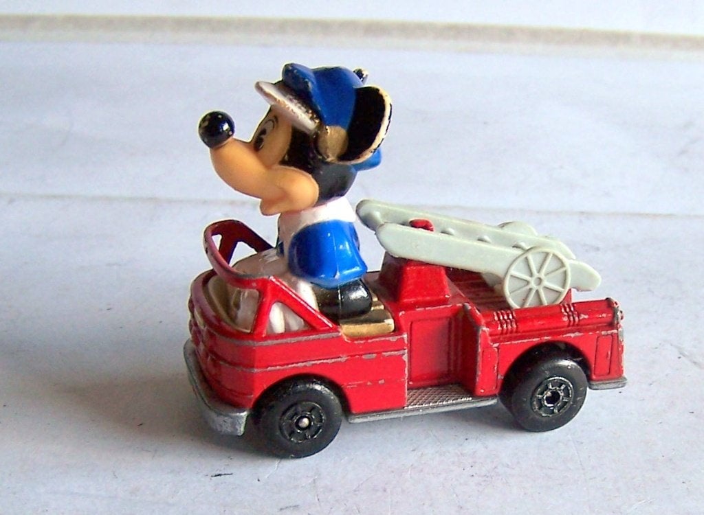Vintage Matchbox Disney Series No.1-Mickey in brandweerwagen, Ophalen of Verzenden, Zo goed als nieuw