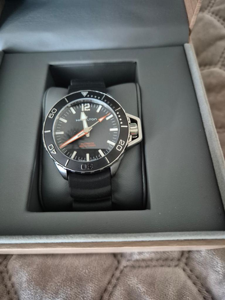 Hamilton horloge khaki Navy Frogman Auto Automatic 41mm, Sieraden, Tassen en Uiterlijk, Horloges | Heren, Ophalen, Zo goed als nieuw
