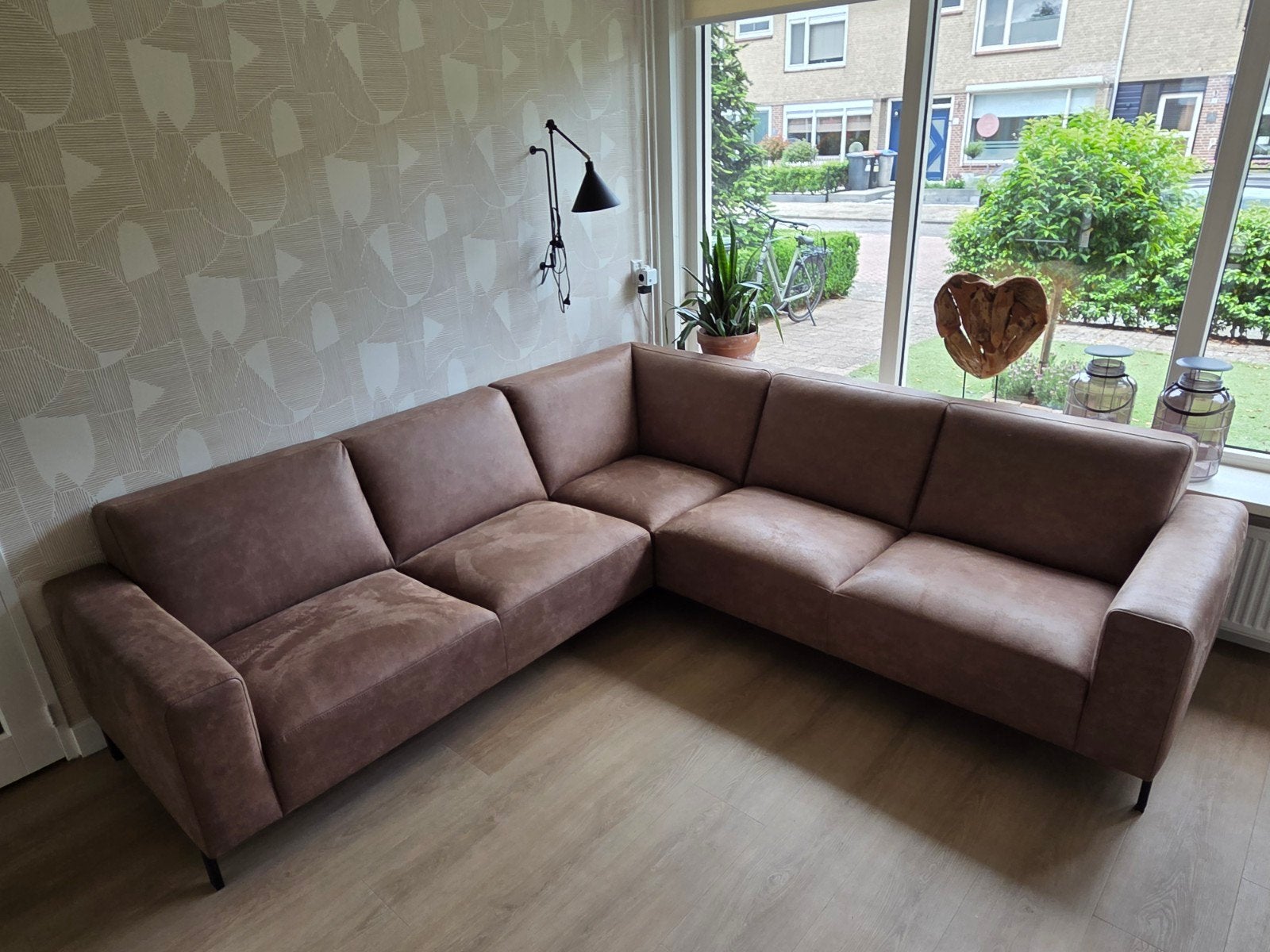 Hoekbank NIEUW Vik Visby Bull Almond, Ophalen, Nieuw, Leer, 50% Bull microleer / 50% leer PE