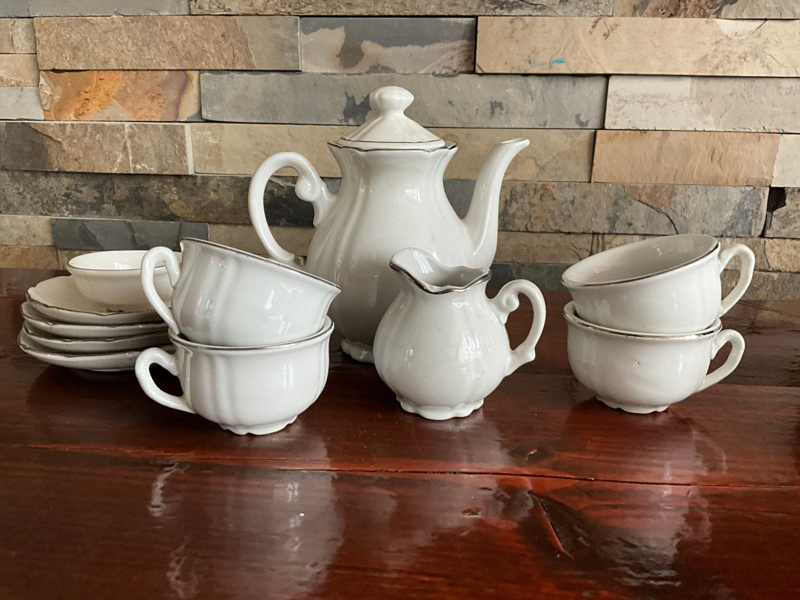 Miniatuur thee servies van porselein 11-delig perfecte staat, Ophalen of Verzenden